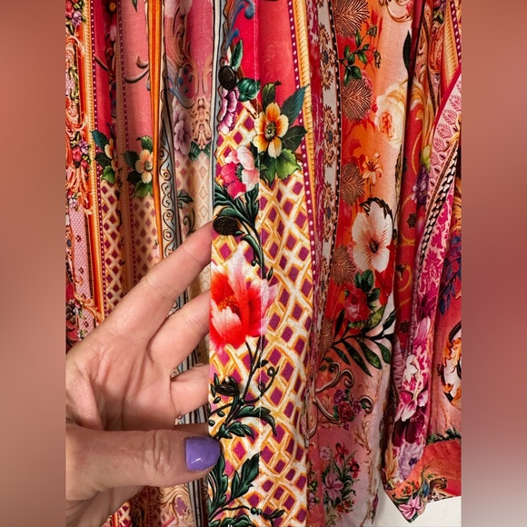 Aratta Floral Multicolor Kimono Goddess Dress - Picture 14 of 16